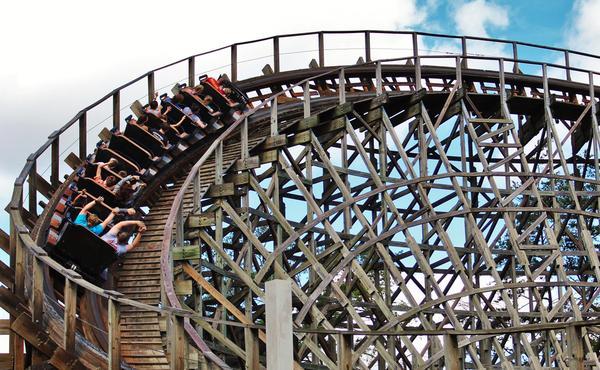 Dollywood Wooden Roller Coaster Ride Gatlinburg