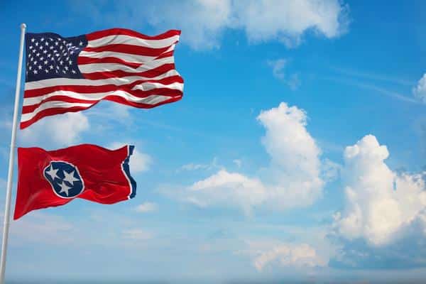 Celebrating 4Th Of July In Gatlinburg, Tn 2 Us Flag And Tennessee State Flag